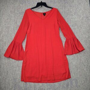 Worthington Red Bell Sleeve Dress Size 8 Polyester Blend